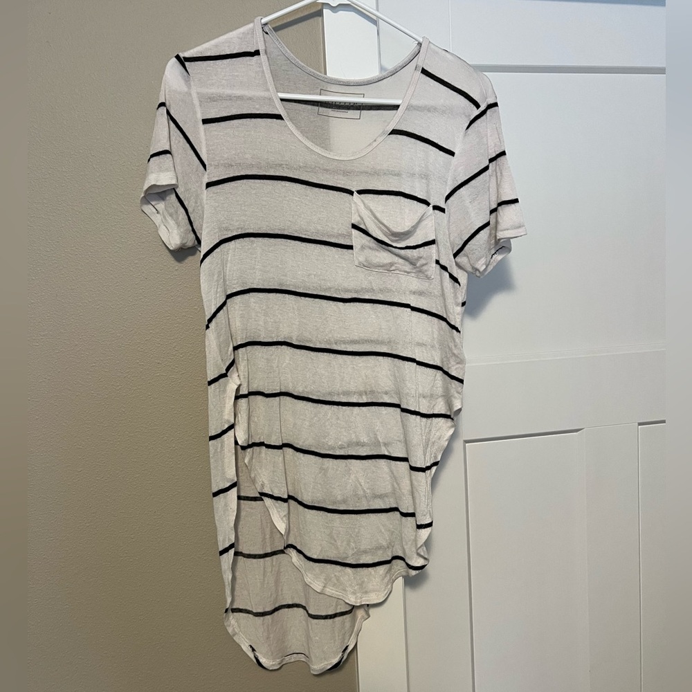 Nollie Black and White Asymmetrical Short Sleeve T-Shirt